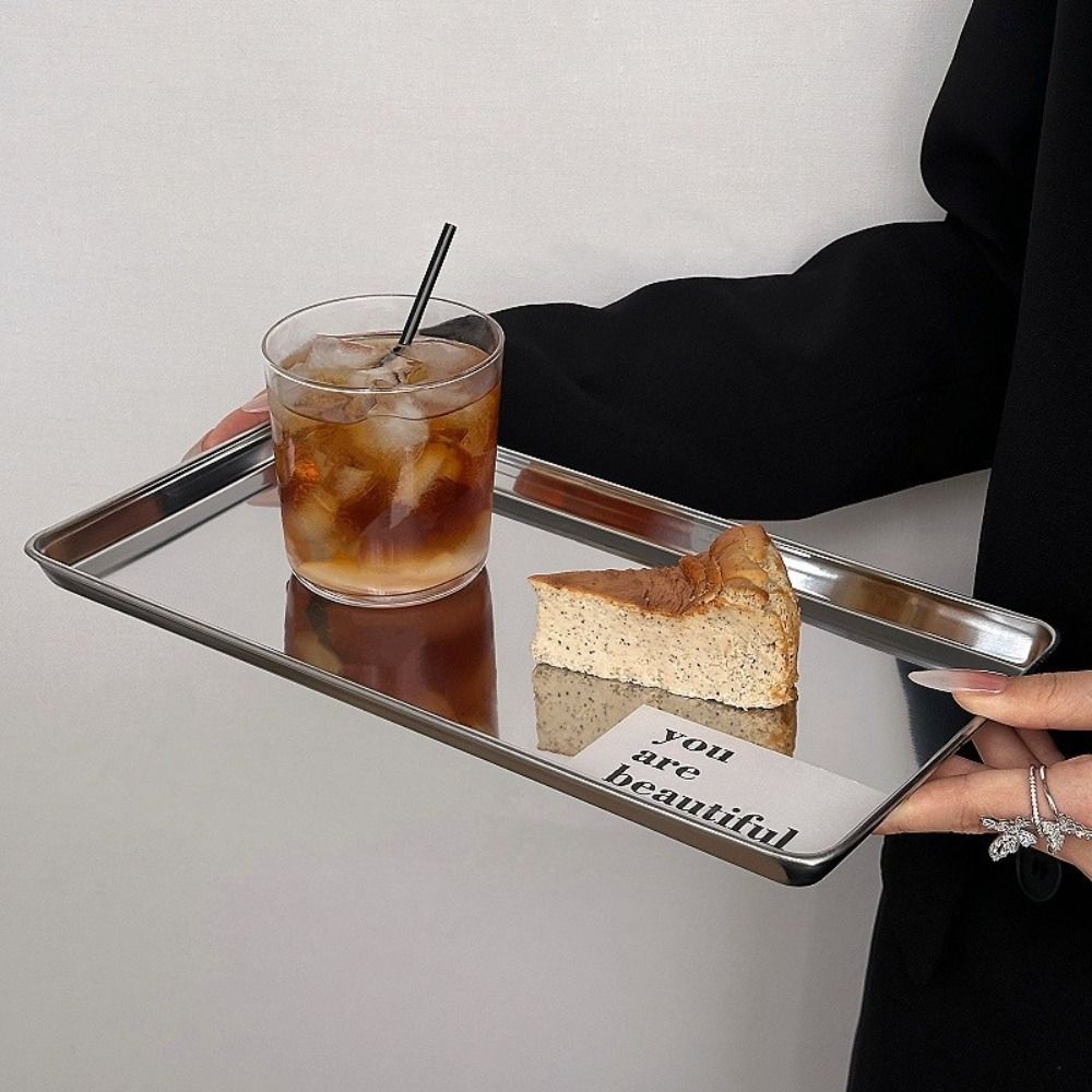 Stainless Steel Nordic Kitchen Tray Kitchen Storage Food Storage Tray Kitchen Coffee Shop Use