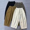 Хлопковые шаровары женские осенне-зимние эластичные свободные брюки с высокой талией широкие повседневные брюки с карманами