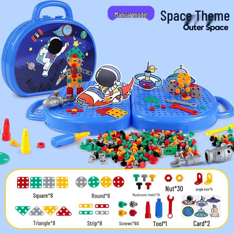 Набор инструментов для сборки для детей: Набор электрической дрели и шуруповерта с разборными винтами