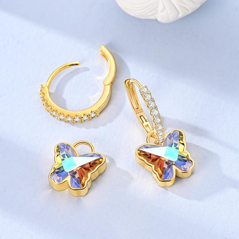 Original 925 Sterling Silver Tassel Earrings Women 2025 Zircon Ear Studs Sparkling Pave Hoop Earring Anniversary Jewelry Gift