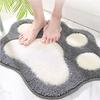 Soft Cartoon Foot Shape Bath Mat Bathroom Door Absorbent Anti-slip Rug Machine Washable Bath Carpet