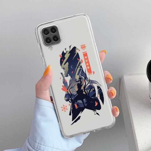 Прозрачный чехол для Samsung Galaxy A52 A12 A51 A32 A21s A71 A32 A22 50 A70 A31 A72 5G чехол для телефона аниме Genshin Impact Coque Capa