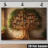Двумерный книжный шкаф в форме зачарованного дерева, фон для фотосъемки