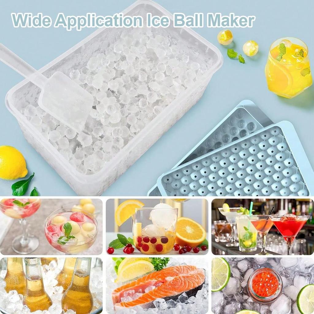 Leeseph Round Ice Cube Tray , Sphere Ice Cube Mold Making Ice Balls , Small Ice Ball Maker Mold for Whiskey, Cocktail, Drinks