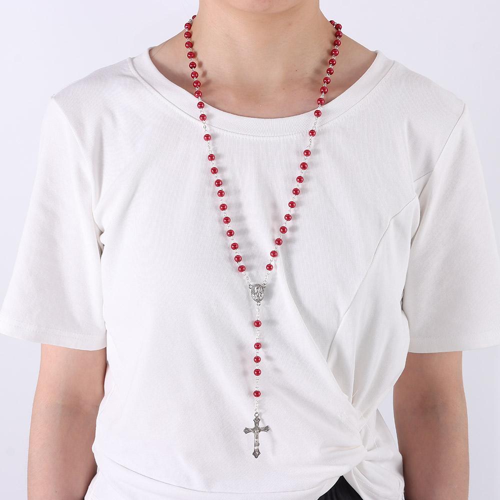 6mm Solid Colored Rosary Beads Catholic Necklace Rosary Beads Women Necklace for Teenage Girl