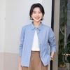 Повседневная хлопковая рубашка YUN для женщин с полосками и воротником