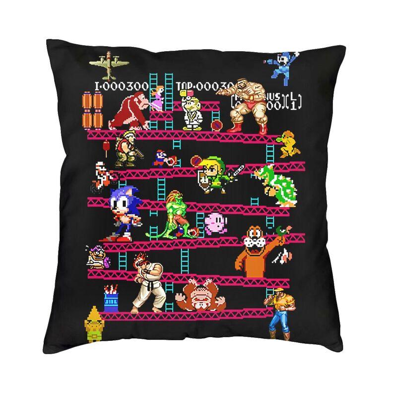 Цифровой чехол для подушки Donkey Kong 40x40 см, аркадная игра, коллаж, мягкая скандинавская наволочка для дивана, автомобиля, модная наволочка