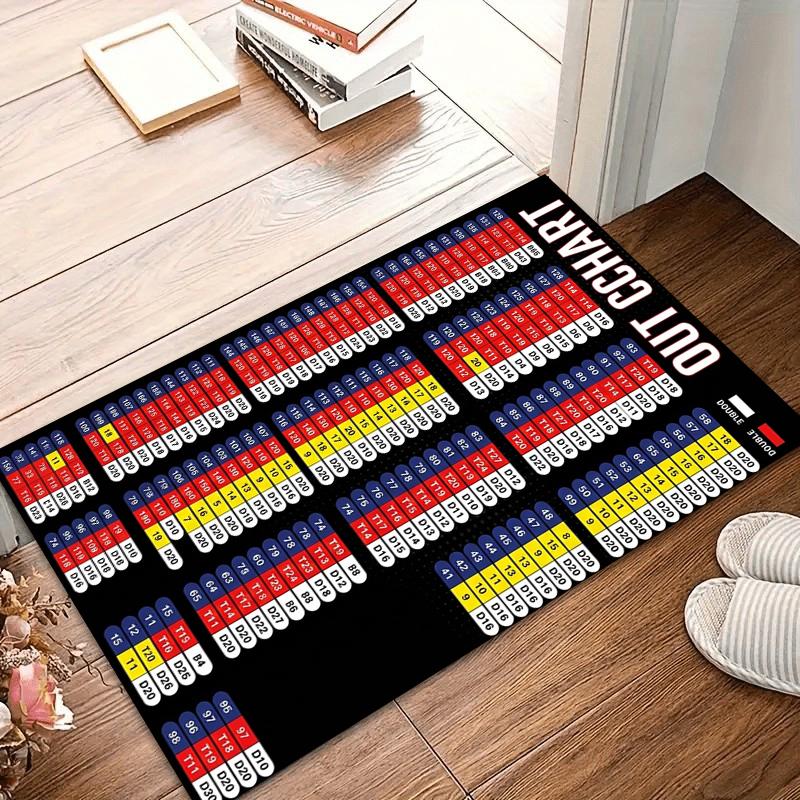 Darts "Out Chart" Entry Door Mat Non-Slip Washable Carpets for Living Room Home Rugs for Bedroom Soft Washroom Floor Mat Gift