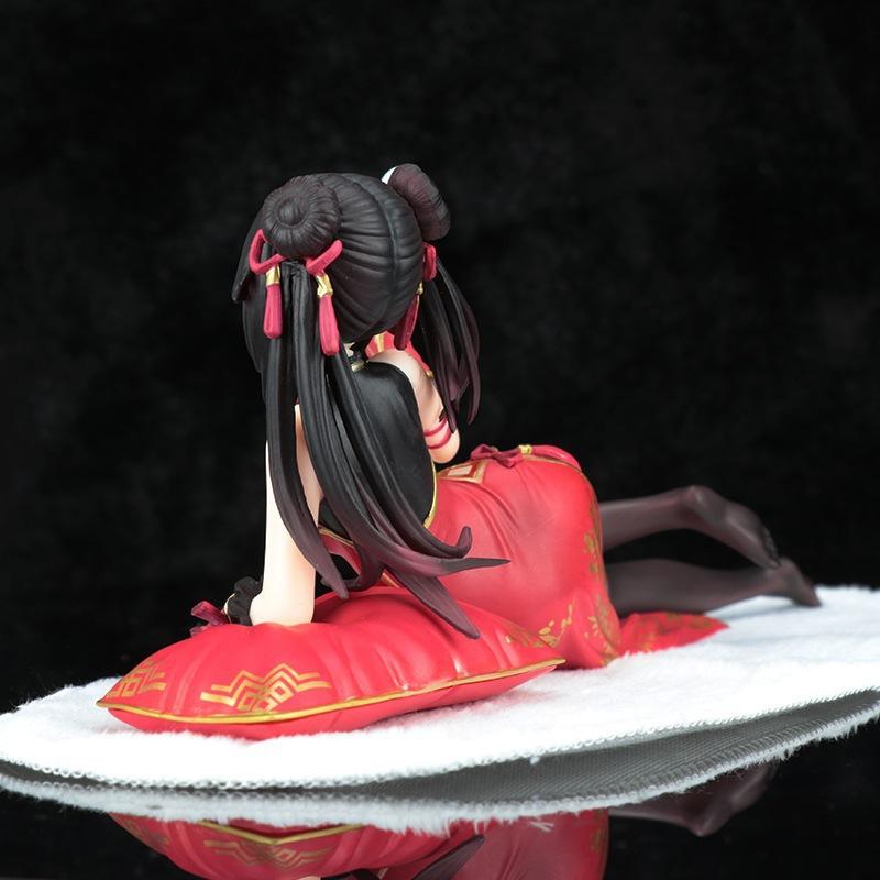 Анимация Китайский стиль Date A Live Токисаки Куруми Фигурка Лежащая Новый год Ципао Украшение для автомобиля Модель В коробке