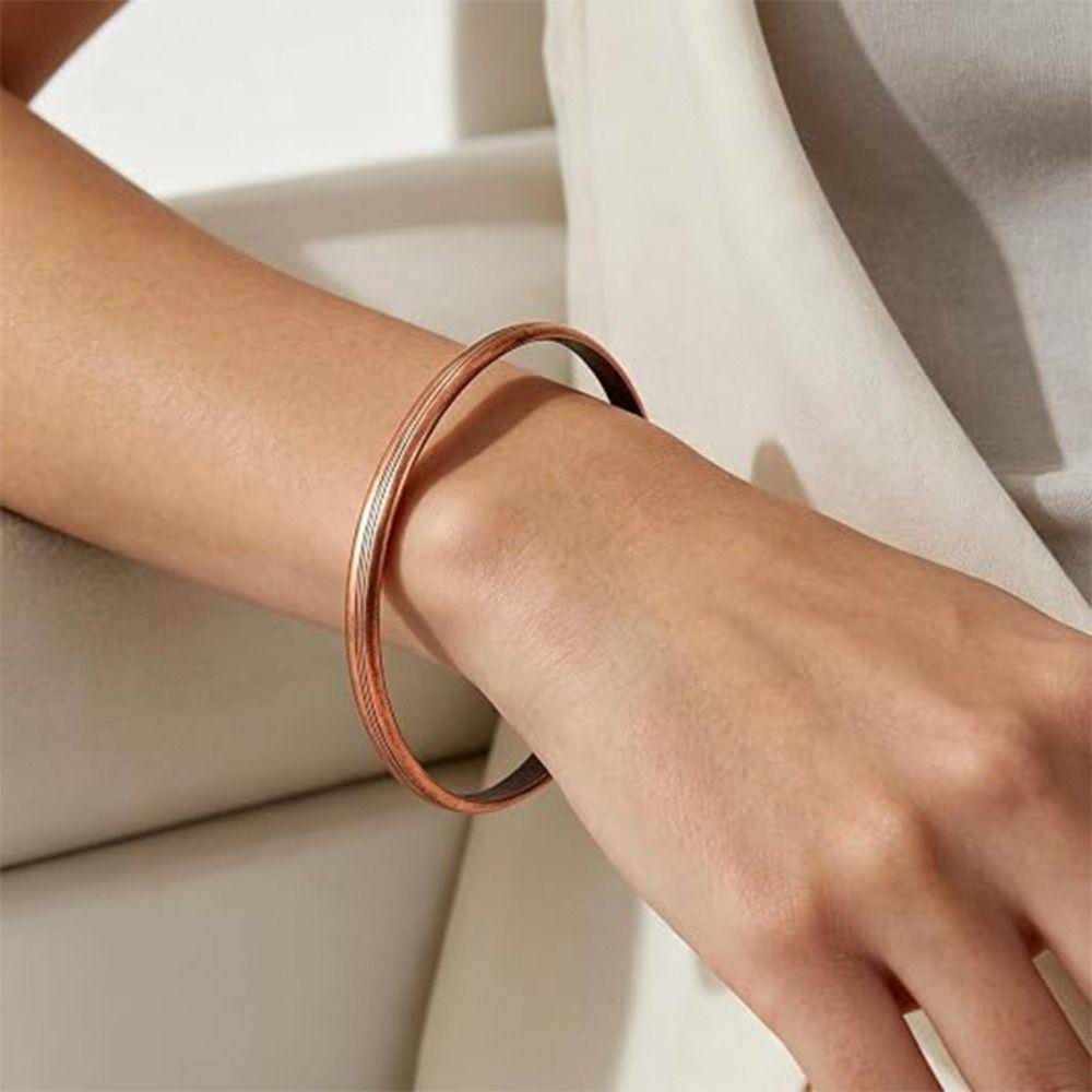 4PCs Adjustable Copper Bracelet Pure Copper Copper Cuff Bracelet Durable Cuff Bracelet  Daily Wear