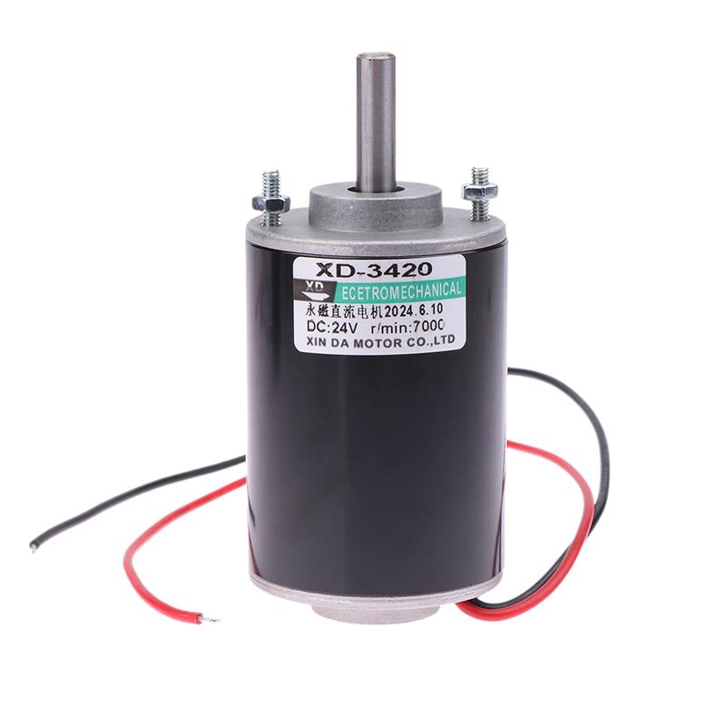 30W 12V-3500Rpm / 24V-7000Rpm 3420 Dc High Speed Motor Speed Adjustable Cw Ccw Threaded Shaft Motor Miniature Dc Small Motor