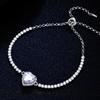 S925 Silver Bracelet Moissanite Bracelet Moissanite Heart Shape Simple Women's Model