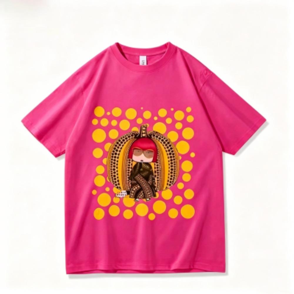 Summer Dot Pumpkin Girl Print Kids T-Shirts Fashion Street Short-Sleeve Outdoor Casual Tops for Boy and Girl's Tees Top