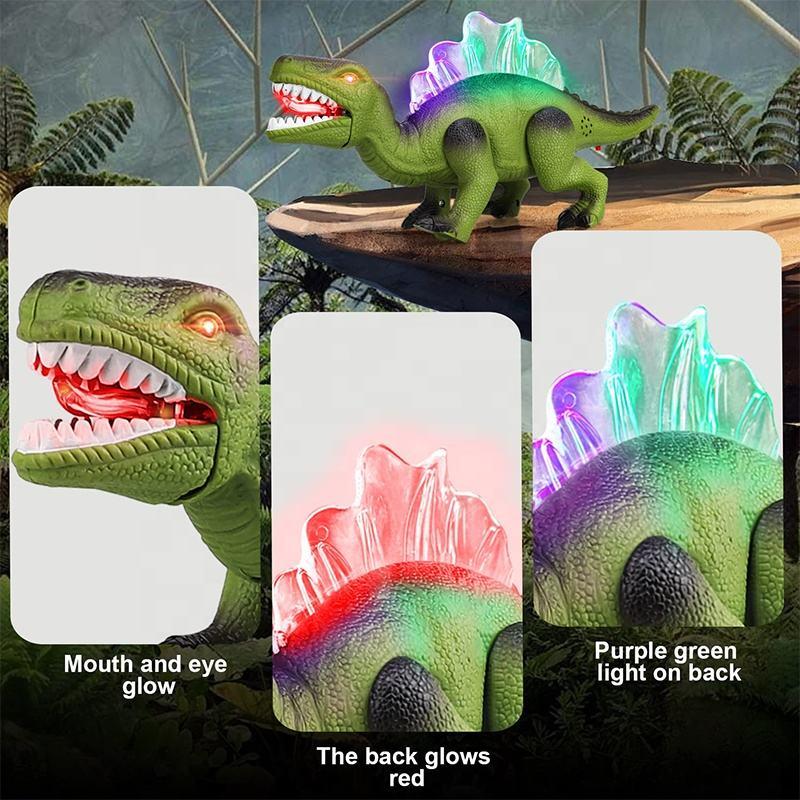 Электрический динозавр, Реалистичный рычащий динозавр с ходьбой и светодиодной подсветкой, Образовательная и веселая игрушка для детей