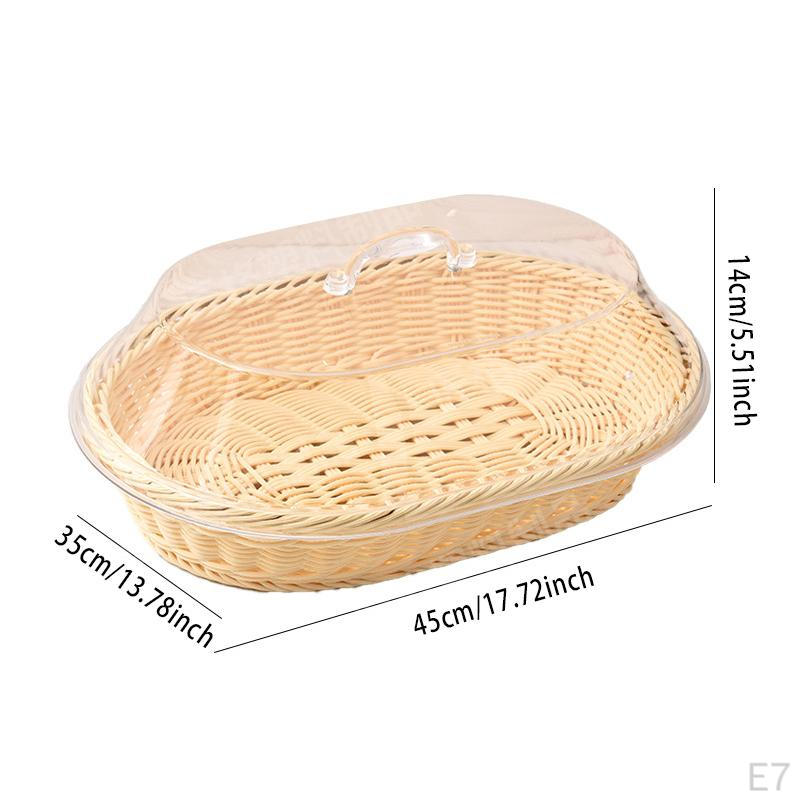 Bread Basket Serving Tray Kitchen Fruit Holder with Lid Food Organizer for Living Room Camping