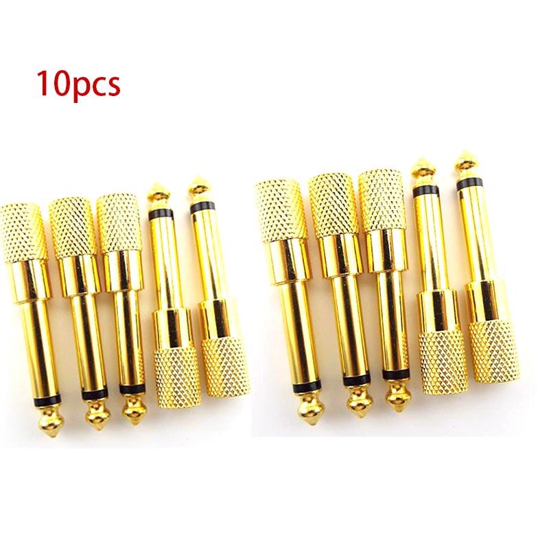 10 шт. 6,35 мм 1/4" моно штекер на 3,5 мм 1/8" гнездо разъем аудио динамик моно терминал штекер адаптер для наушников позолоченный 6,5 мм