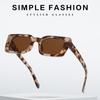 Vintage Gradient Small Frame Square Sunglasses Leopard Sun Glasses Shades Rectangle