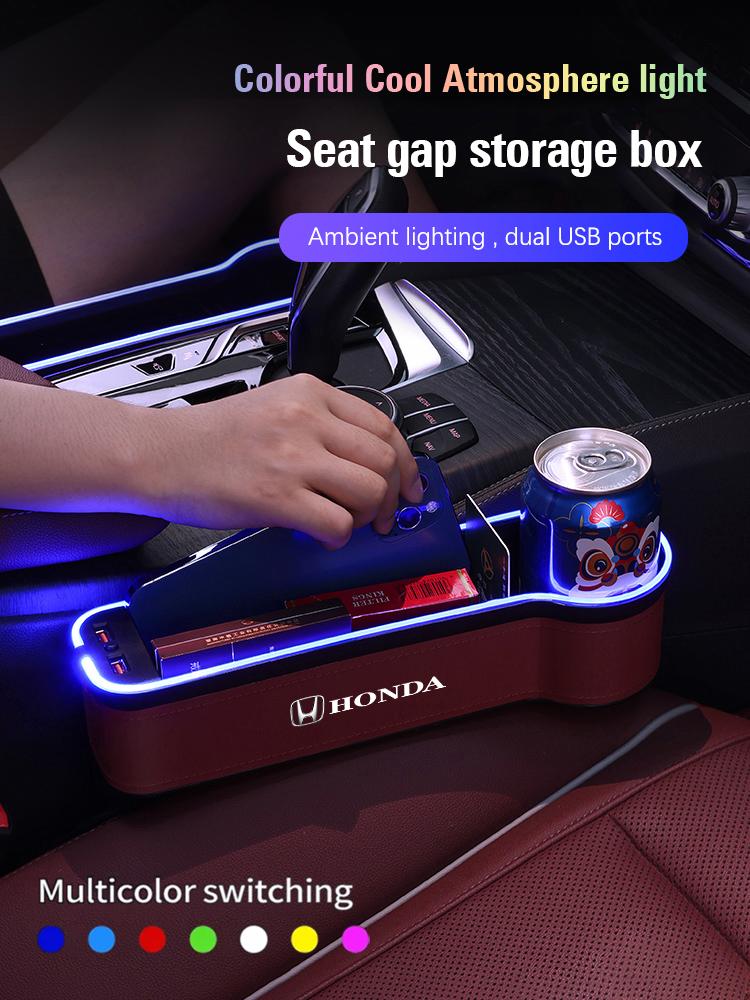 CKNJU1 Car Interior Atmosphere Light Storage Box Seat Gap Boxs For Honda Civic Accord Fit Jazz Pilot CRV Odyssey Passport City Shuttle