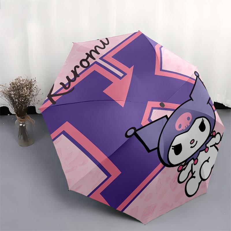 1pc Kuromi,Character Automatic Umbrella-Foldable, Durable 8-Bone Design, Compact and Stylish, Great for Camping, Halloween, Christmas, Mothe