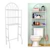 White 3-Tier Toilet Shelf Bathroom Towel Rack Metal Organizer Shelf Over Freestanding Storage For Bathroom