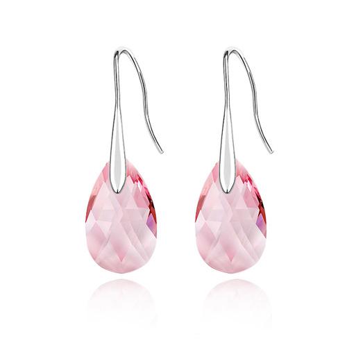 Classic Korean Pear-shaped Drop Earrings Crystals Jewelry for Women Silver Color Big Pendant