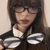 New Oval Frame Glasses Retro Fashion Cat Eye Glasses Narrow Spectacles Plain Glasses Anti-Blue Light Eyewears