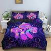 3D Psychedelic Mushroom Boho Mushroom Comfortable Duvet Quilt Cover Pillowcase Bedding Set Bedroom Decoration Home Textile