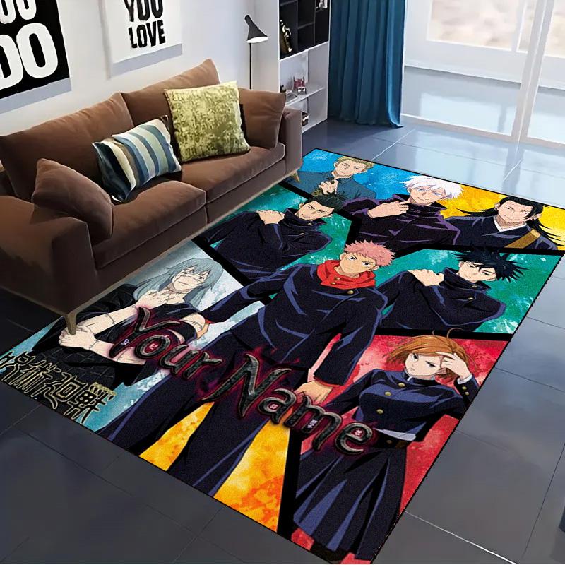 Name Custom Jujutsu Kaisen Carpet Rug for Living Room Bedroom Home Sofa Decoration,Kids play Non-slip Floor Mat