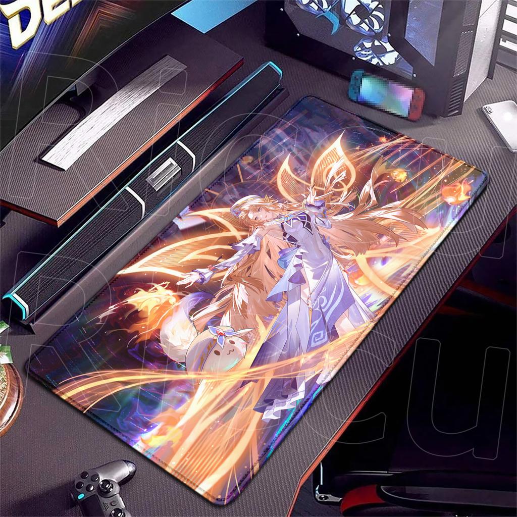 Игровой коврик для мыши большой Genshin Impact Николь Рейн XXL Офисные коврики Аксессуар для ПК Клавиатура HD Коврик для мыши Игровой Резиновый Расширяемый Коврик для стола