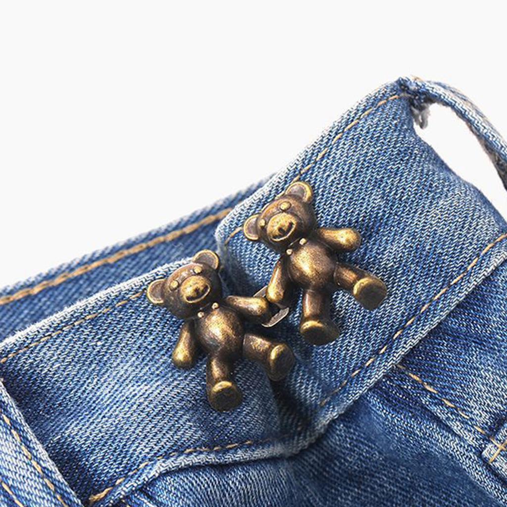 Брюки «Медведь» Пряжка на талии Регулируемые булавки на джинсовых пуговицах Съемный пояс Затягивающий пояс Зажимы для брюк Джинсовые пуговицы не требуют шитья
