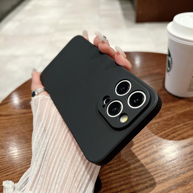 Liquid Silicone Shockproof Matte Case For iPhone 16E 16 Pro Max 15 Plus 14 Pro 13 12 11 Pure Color Slim Soft Anti-Fall Phone Cover