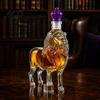 Sophisticated Liquor Serving Set Glass Lion Whiskey Decanter, Shape Dispenser, Unique Spirits Storage Royal Animal Theme Barware Bottle, Bar