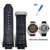 26x19 мм Настоящая Коровья Кожа Резина Ремешок для Часов для HUBLOT Classic Fusion Universe Big Bang Серии Мужской ремень Ремешок для Часов Бабочка Пряжка