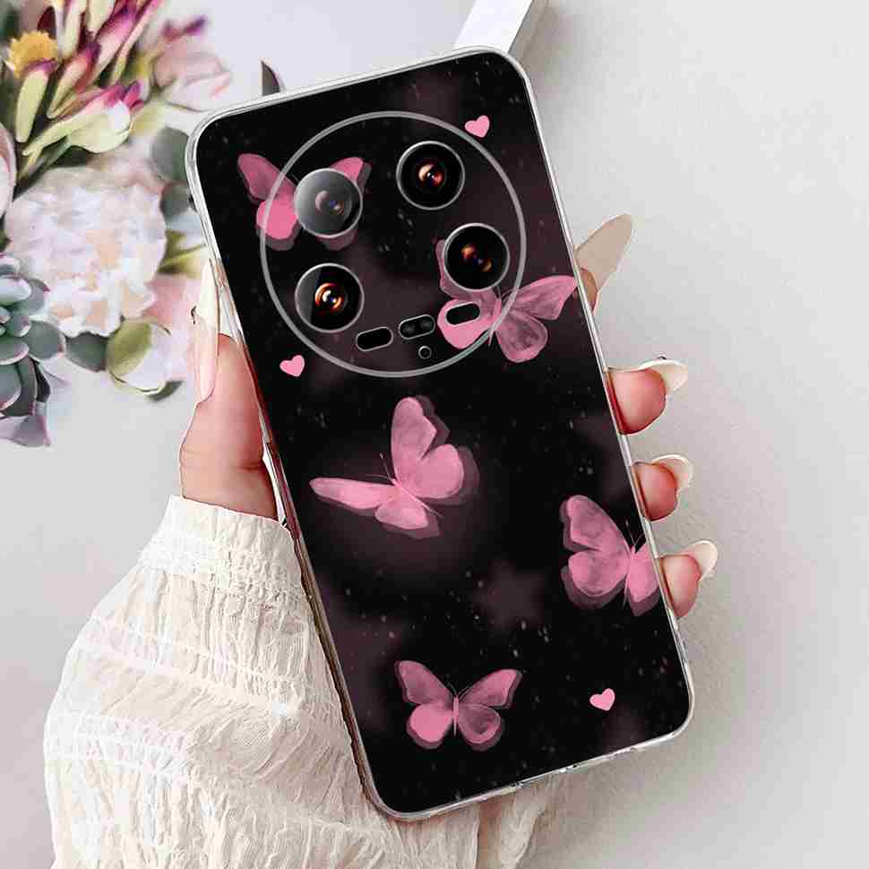 Case For Xiaomi 14 Ultra Butterfly Silicone Soft Phone Cover For Xiaomi Mi 14 Mi14 Ultra Shockproof Back Fundas Xiaomi 14Ultra
