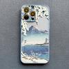 Японский чехол для телефона с вишней для iPhone 16 15 14 13 12 11 Pro Max Mini SE 7 8 Plus XR XS X Гора Фудзи Ударопрочный Задняя крышка Чехлы