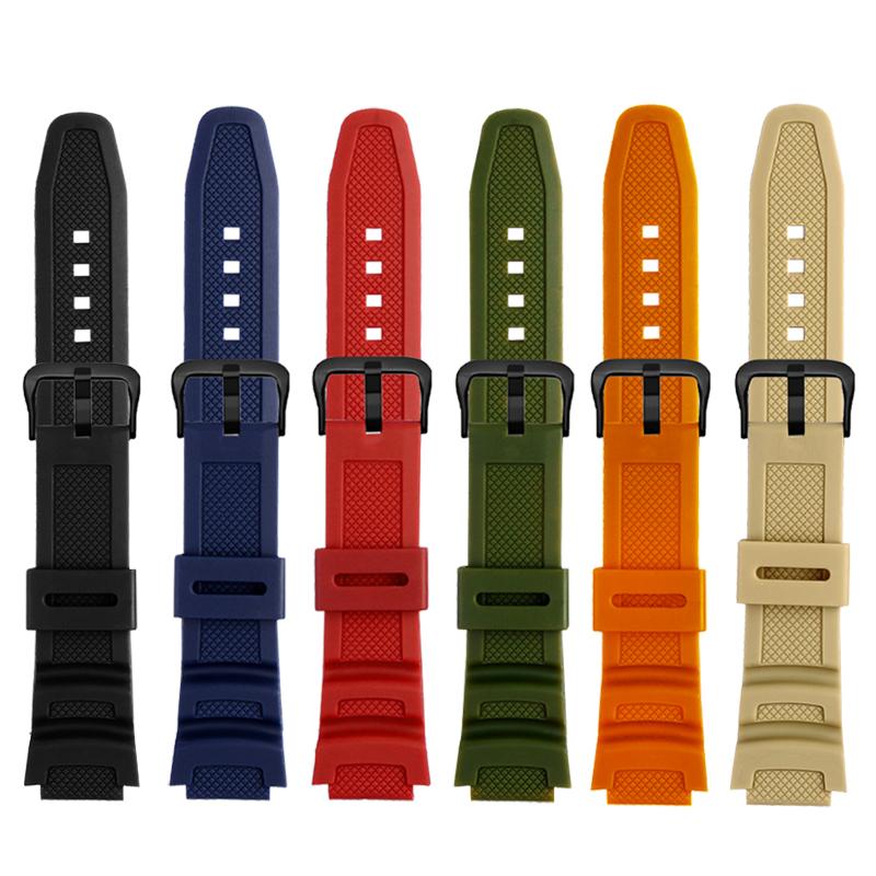 Силиконовый ремешок из смолы для часов Casio Band SGW-300 SGW-300H/400/500 AE1200 AE1100 MRW-200 W218H Водонепроницаемый резиновый спортивный ремешок для часов