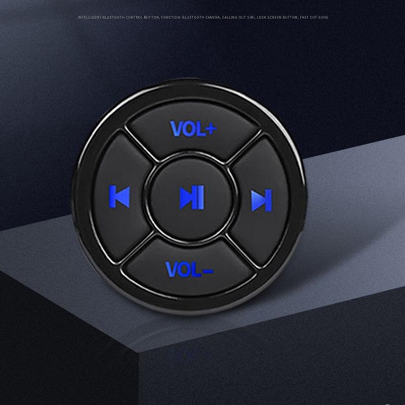 Wireless Bluetooth-compatible Media Button Remote Selfie Control Car Motorcycle Steering Wheel Music Player with Stand