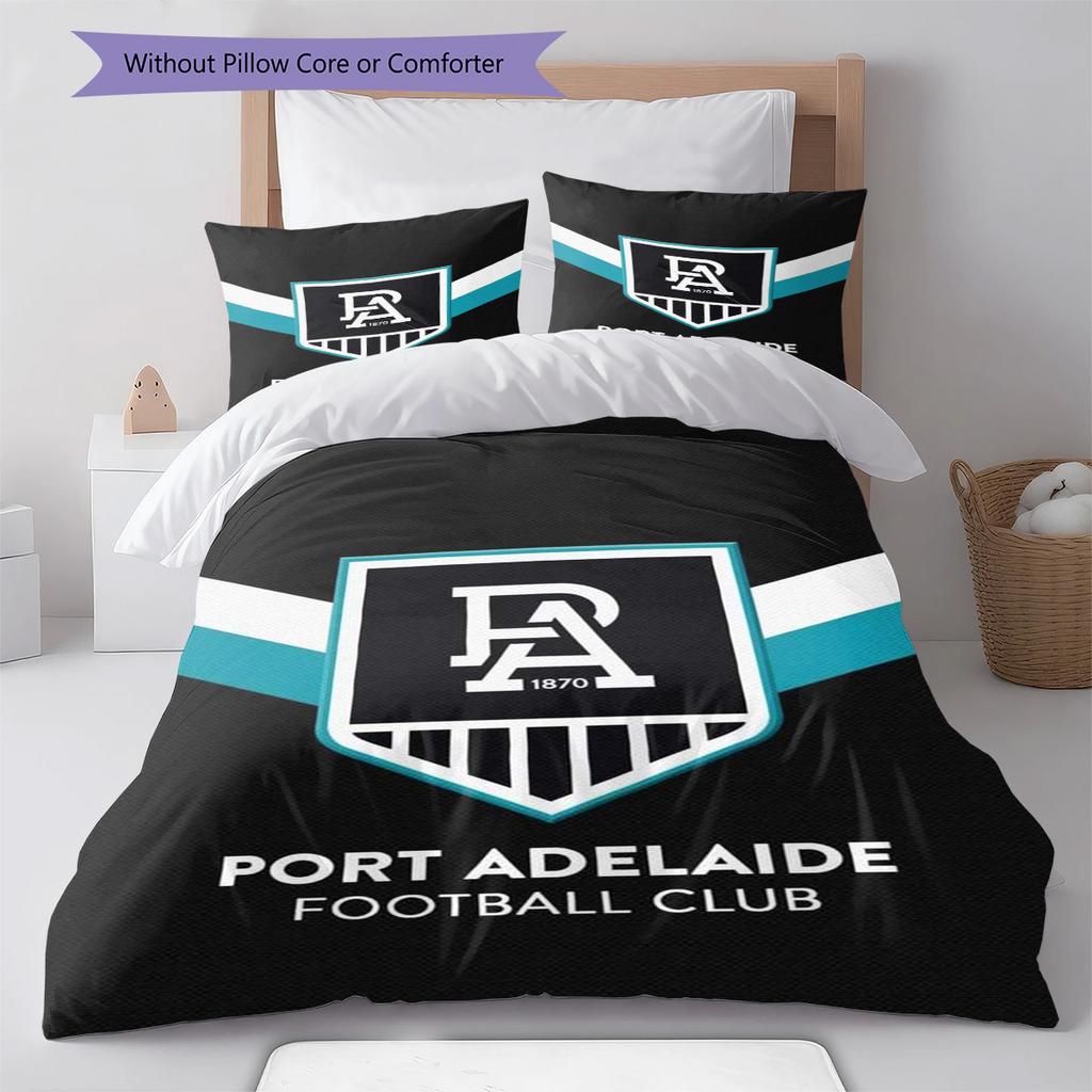 Port aadelaide Fc Pattern Bedding Set Quilt Cover Pillowcase Home Decor Gift (1 * duvet cover + 2 * pillowcase, without core)