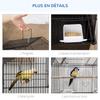 Metal Bird Cage with Plastic Swing Perch Food Container Tray Handle for Finch Canary Budgie 43.5 x 33 x 63 cm, Black