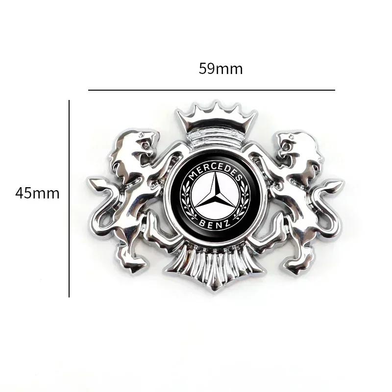 AABHZ1 Car Sticker 3D Metal Lion Side Trunk Decal for Mercedes Benz W203 W204 W168 W176 W124 W205 W211 CLA C63 G63 C180 A B C E Class
