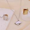 18K Gold Plated Stainless Steel Engravable Book Necklace Pendant for Couples