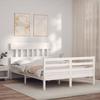 VidaXL Bed Frame with Headboard White 140x200 Cm Solid Wood 3195157