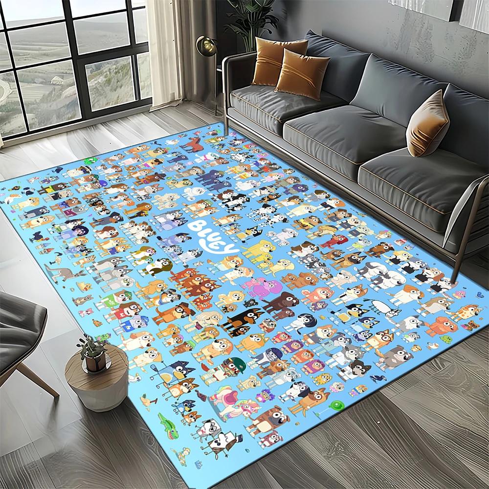 27 Style New B-Blueys Family Cartoon Dog Carpet Rug for Living Room Bedroom Home Sofa Decoration,Kids Play Non-slip Floor Mat