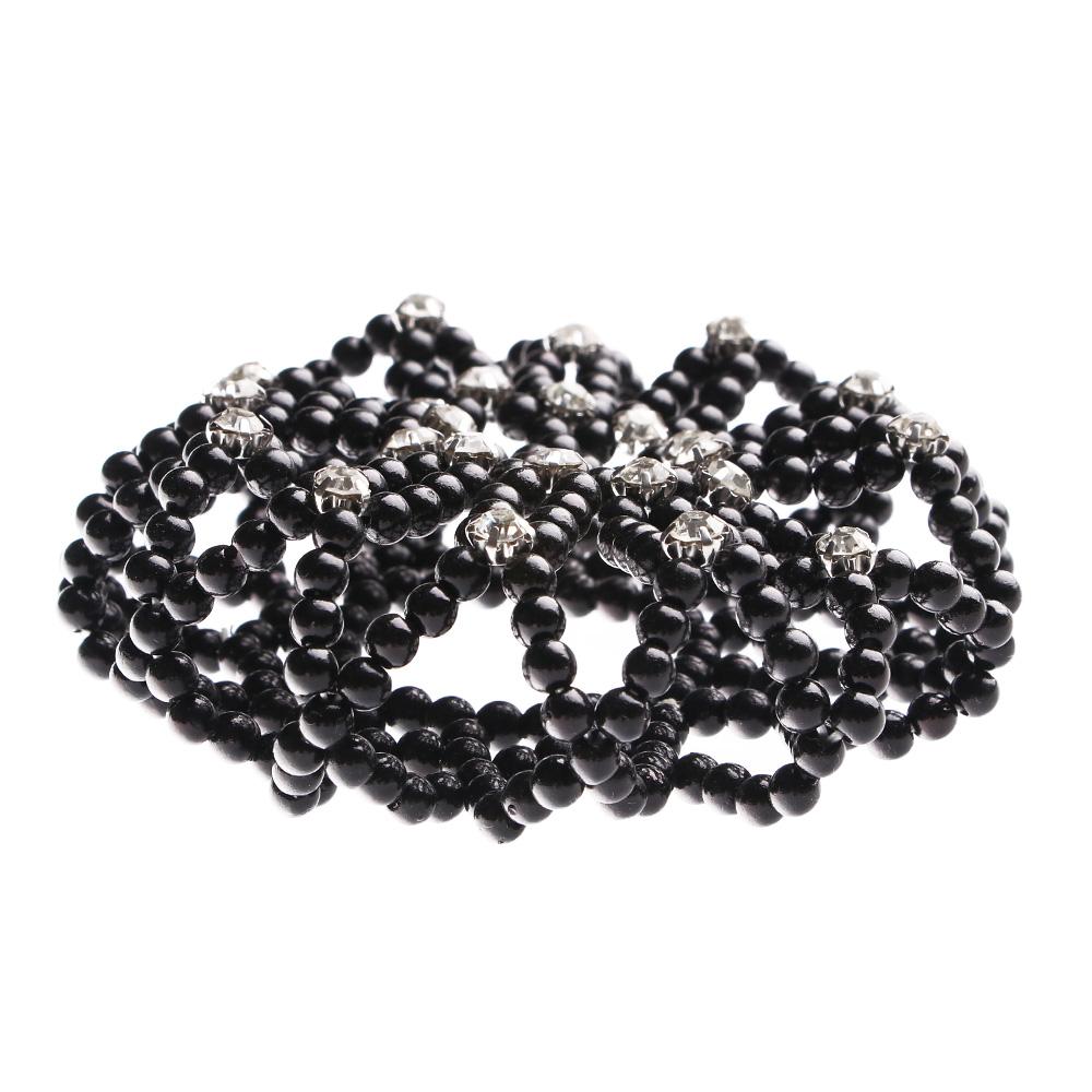 Девушки Женщины Вязание крючком Танцы Бал Снуд Ручной Работы Жемчуг Сетки Для Волос Головной Убор Сетка Для Волос Пучок