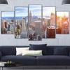 5Pcs Poster City Day Paintings Wall Art HD Print Home Decor No Framed Modern Canvas 5 Panel Abstract 5 Pieces Room Decor