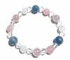 Limited item Love Healing Aquamarine Natural Crystal Rose Quartz Moonstone Natural Stone Power Stone Bracelet Inner Diameter Women M Made in Japan