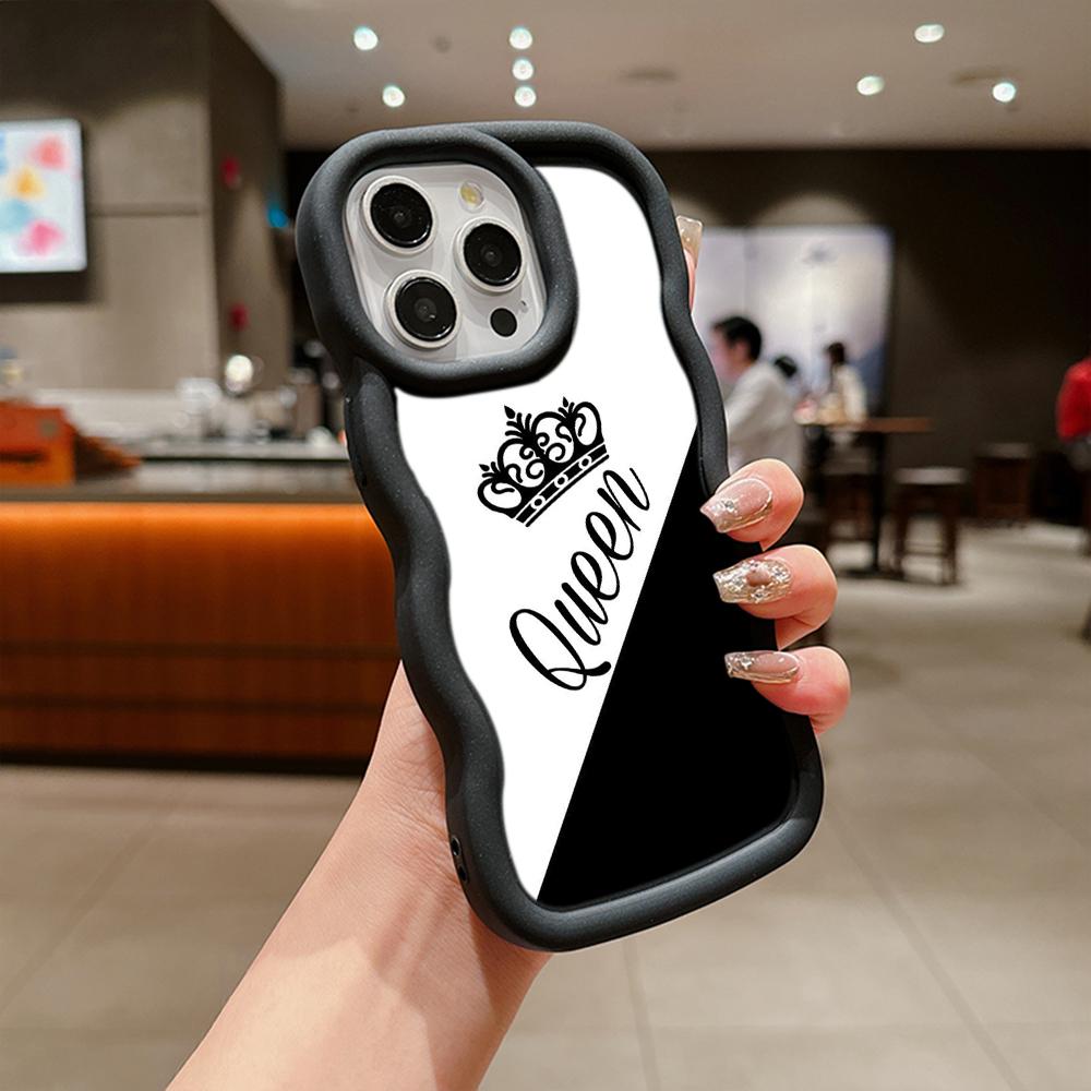 Мягкий чехол для телефона Macaron Big Wave для iPhone 11 12 13 14 15 Samsung A13 A14 A15 A23 A24 A25 A54 A55 Xiaomi Redmi Note 13, чехол A17 Пара Queen King