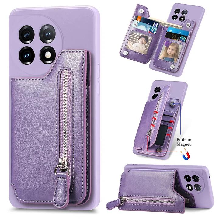 Для Oneplus 11 5G кожаный чехол-кошелек на молнии OnePlus ACE 2V 2 V Роскошный чехол One Plus 11R 10T 10R 9RT 9T 10 Pro 8T Задний чехол