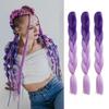 24 дюйма синтетические радужные цвета Jumbo косы для наращивания волос высокотемпературные волокна для наращивания волос своими руками крючком косички