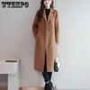 Women Mid-length Solid Woolen Coats Office Lady Fall Winter Warm Loose Jackets Female Long-sleeved Turn-down Collar Coats